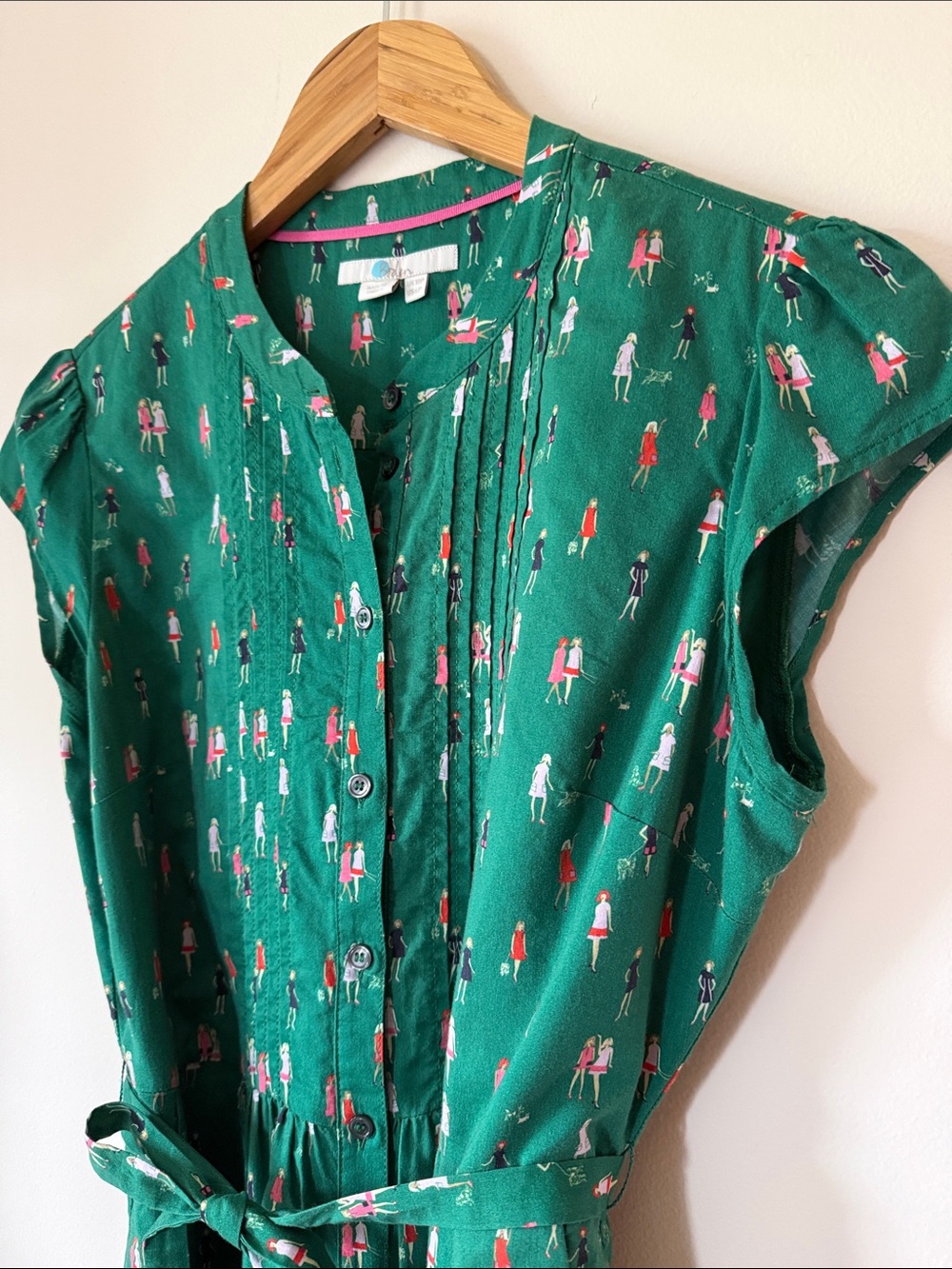 Boden Emerald Green Tennis Print Midi Dress - Picture 3 of 9